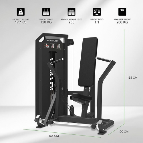 Tunturi Platinum Brustpresse mit 120 kg Gewichtsstapel – Chest Press in Studioqualität – Bild 6